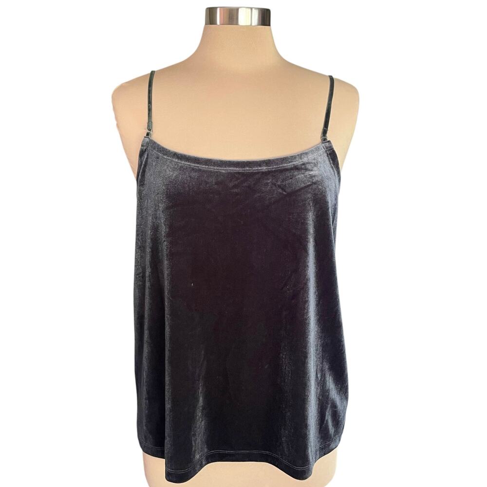 Another Love Charcoal Gray Velvet Cami Size M Y2K Grunge Romantic Feminine Goth